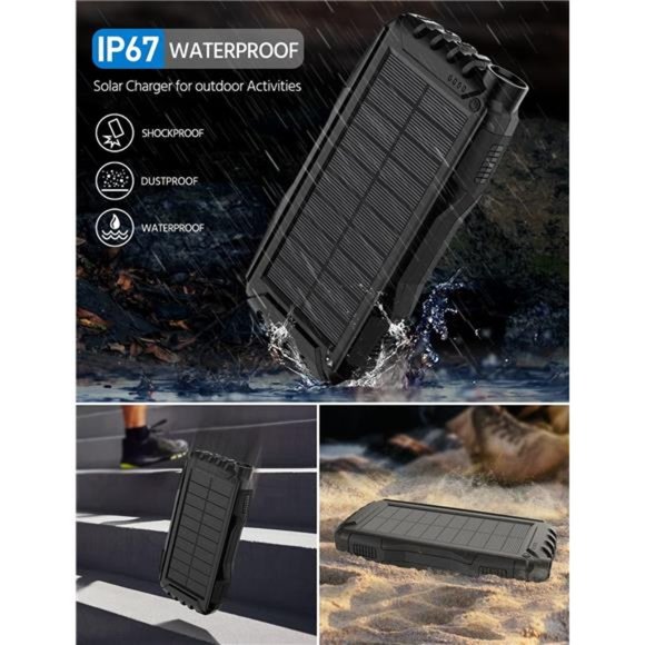 Solar Power Bank,Solar Charger,42800mAh Power Bank,Portable Charger,External - Picture 4 of 7